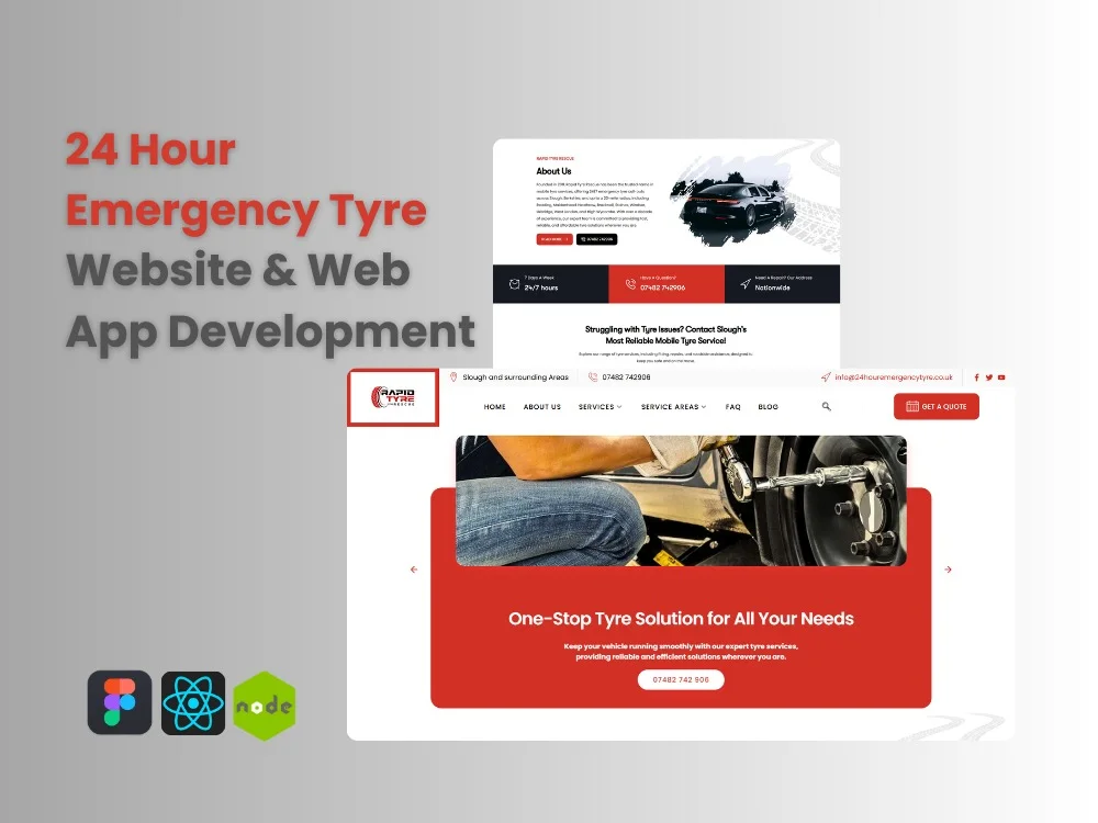 A fast, responsive site for tyre assistance, boosted by SEO & social media marketing.